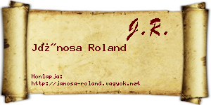 Jánosa Roland névjegykártya
